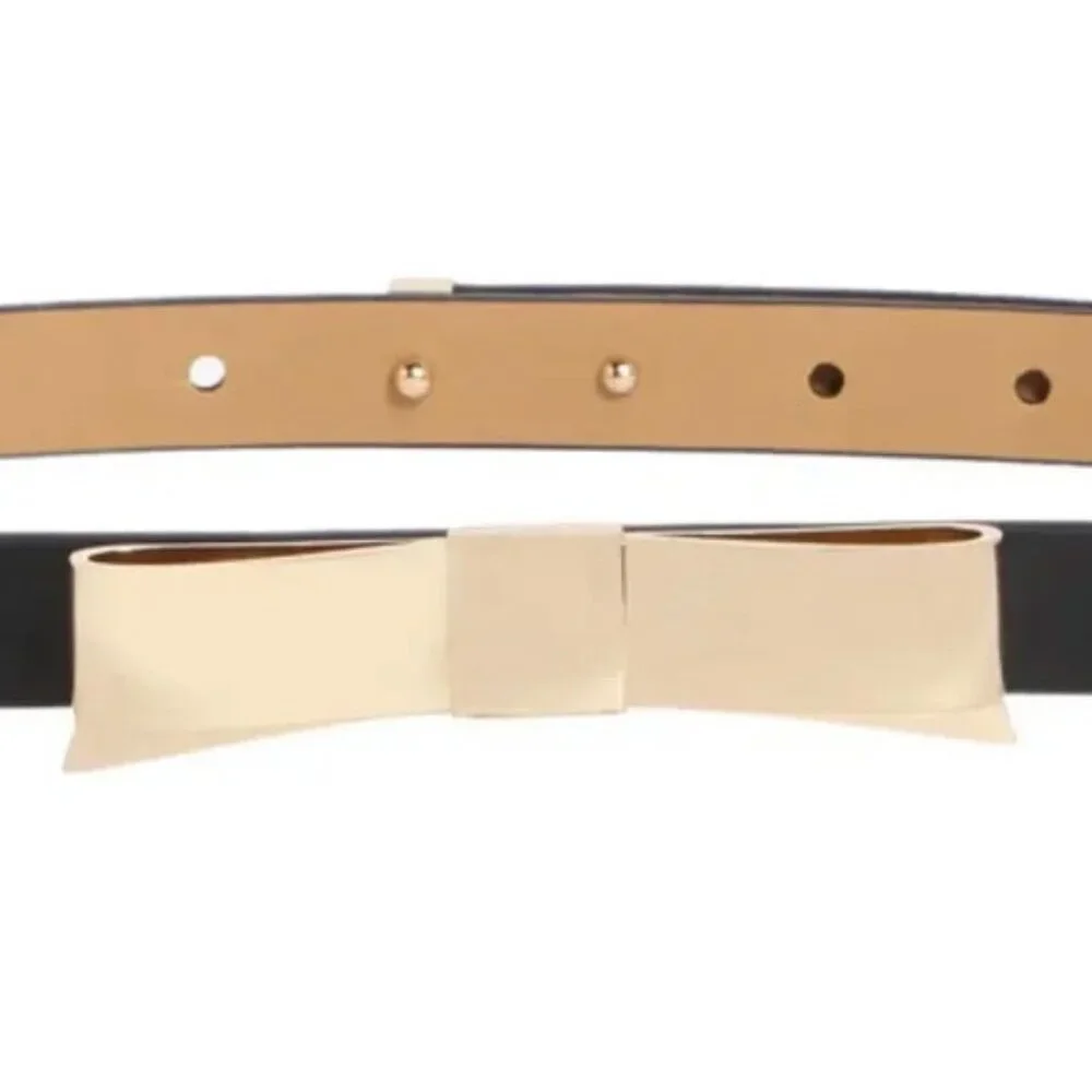 Kate Spade New York Metal Bow Genuine Leather Belt